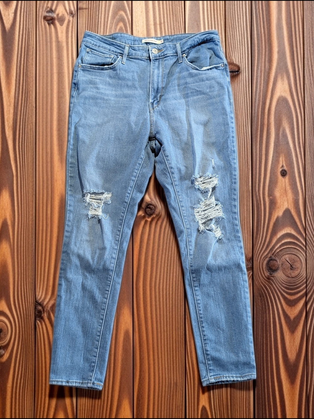 Levi's 721 Jeans Women's Size 32x28 High Rise skinny Distressed Blue